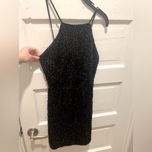 Express Elegant Black Sequined Dress